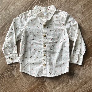 Old Navy Woodland Print Toddler Boy Button Down Shirt size 3T